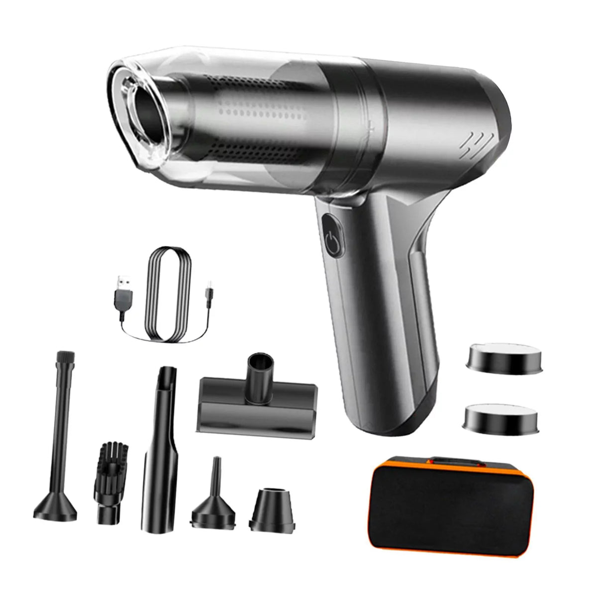 Vacuum with bag Hand with gray Vacuum Held Dustbin Port 12000PA Suction 500ml Handheld Cleaner