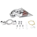 Motorcycle Compatible Air Softail Cleaner with Custom Harley-Davidson Intake Applications Spike Krator Chrome Filter