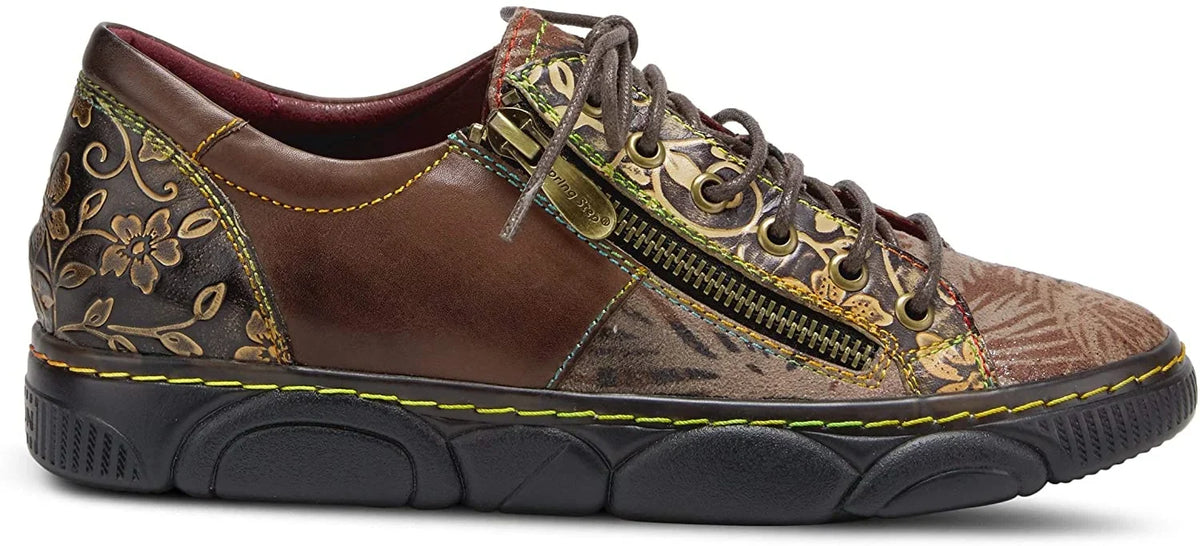 Womens Danli Taupe Spring Step Sneaker LArtiste Multi 5.5-6