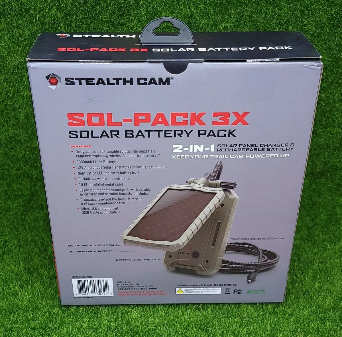 Solar 3,000 STC-SOLP3X Power Panel Stealth Cam mAh