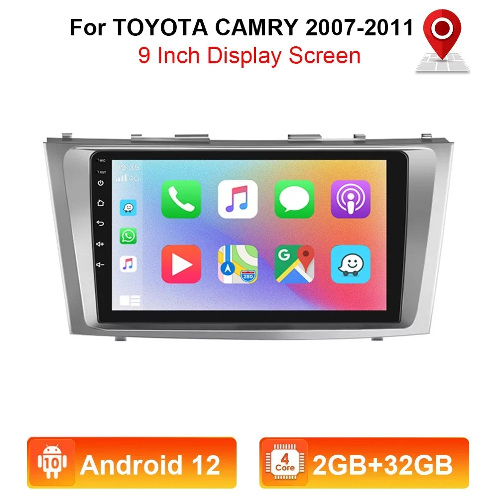 for 2006-2011 Camry Jahy2Tech Car Touch 2+32G CarPlay HD Screen IPS Stereo, Android Inch Toyota Car 11 Auto Radio Android 9 Wireless