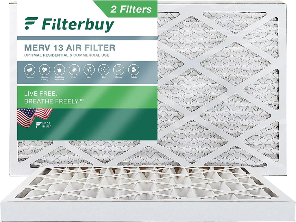 Filterbuy Air HVAC Pleated 20x30x2 (2-Pack) AC Filters MERV 13 Furnace