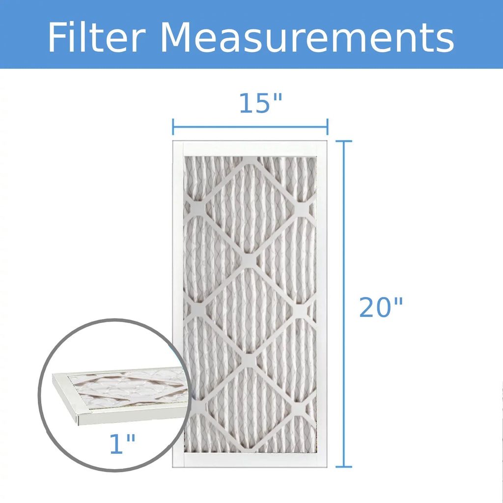 Hi-E 15x20x1, Extended 8, Mechanical MERV Filter, (6 40 Pleated Purolator Pack) Surface Air