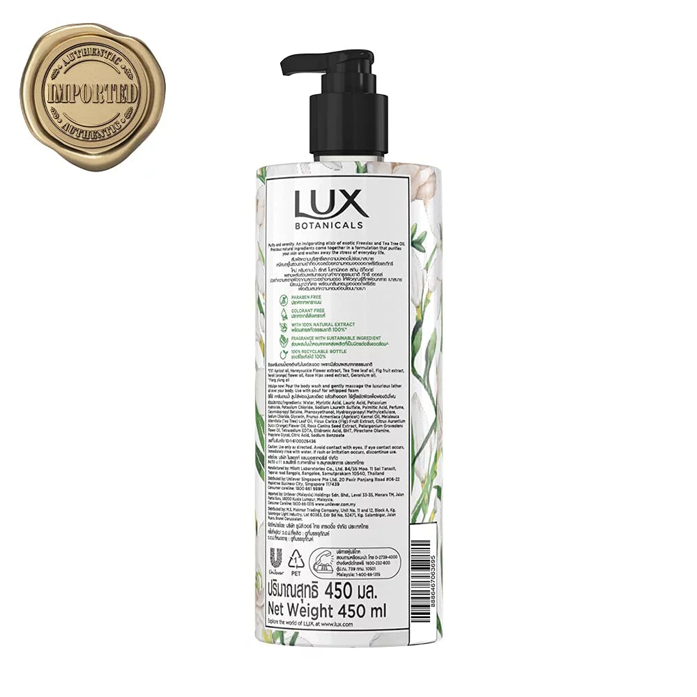Paraben, No Detox Gel, Extracts, Botanicals Lux Shower ml 450 Natural Free Skin Loofah,