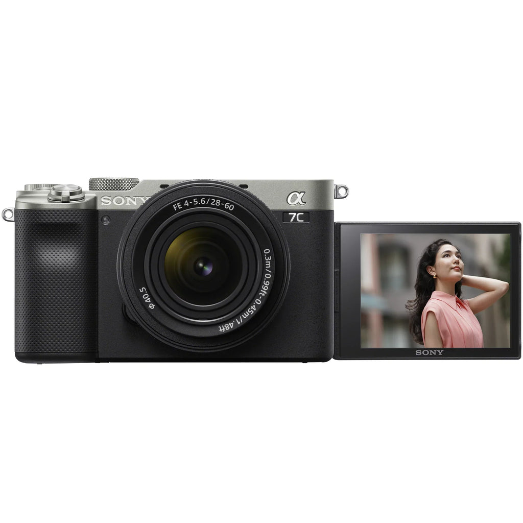 Lens Bundle with + Frame Body + + F4-5.6 with Extra Deco 28-60mm Filters Alpha + Macro Camera ILCE7CL/S Flash Lenses Kit & Full + Battery a7C Telephoto Accessories Mirrorless Gear Case 7C Silver