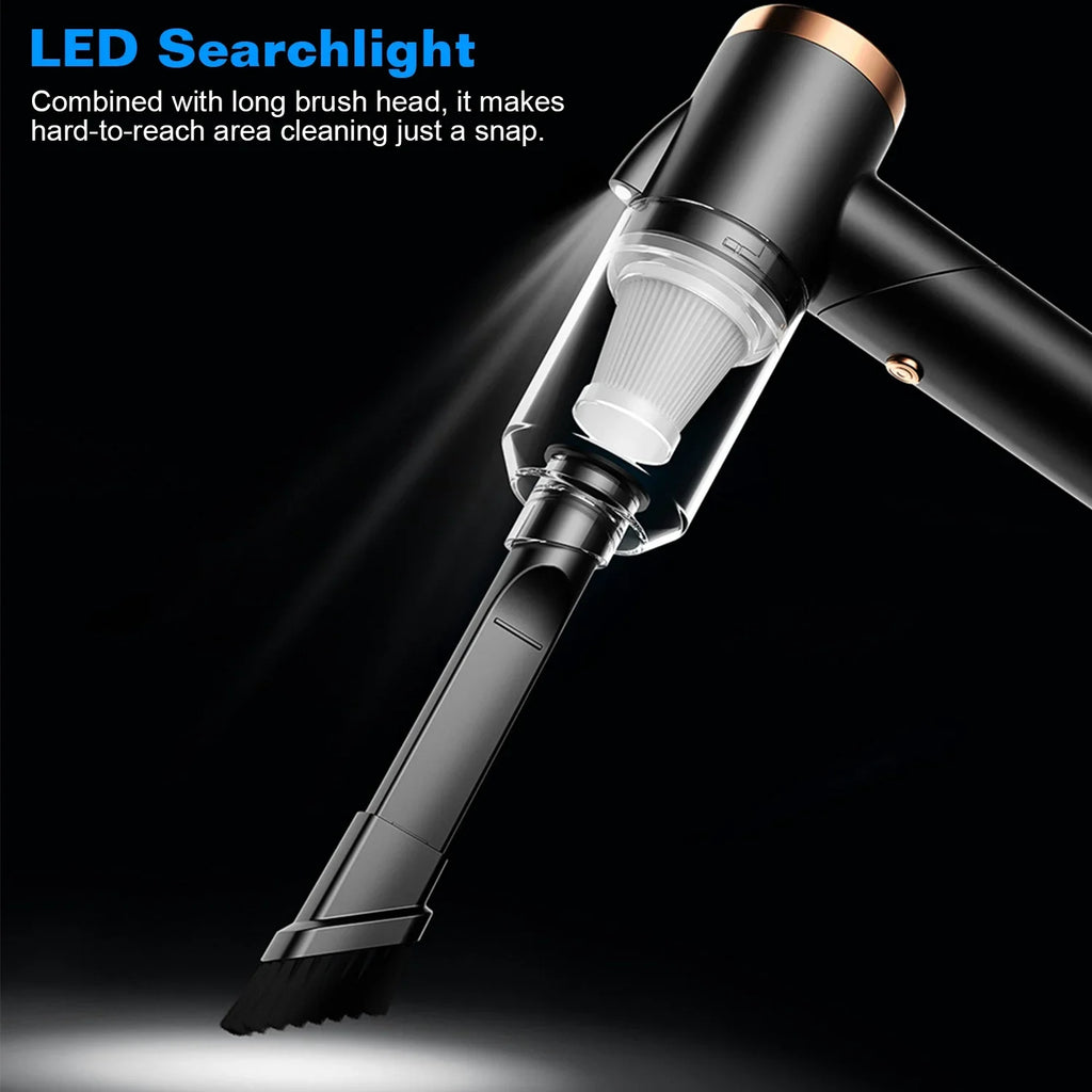Cleaner Black Searchlight, Cyclone Vacuum with 120W Handheld Cordless, Electric Vacuum Car Cleaner