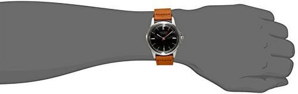 EW0130050033 Brown Leather Watch Quartz Band Analog Japanese Unisex Carroway Display