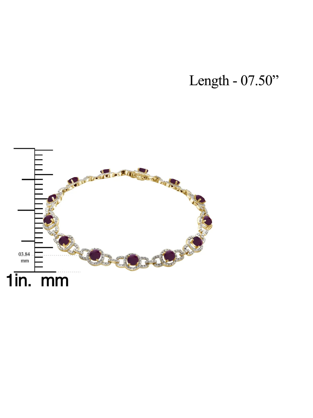 Diamond Ruby Silver Gold 5 T.G.W. White Carat Bracelet Over 3/4 And 14k Accent