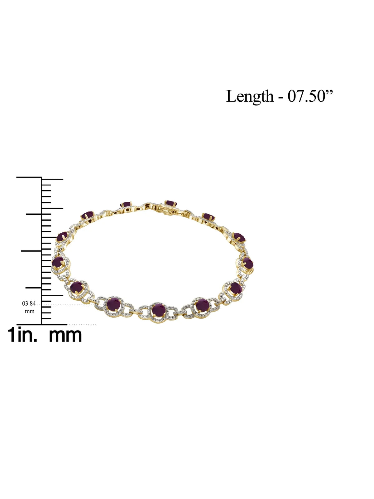 Diamond Ruby Silver Gold 5 T.G.W. White Carat Bracelet Over 3/4 And 14k Accent