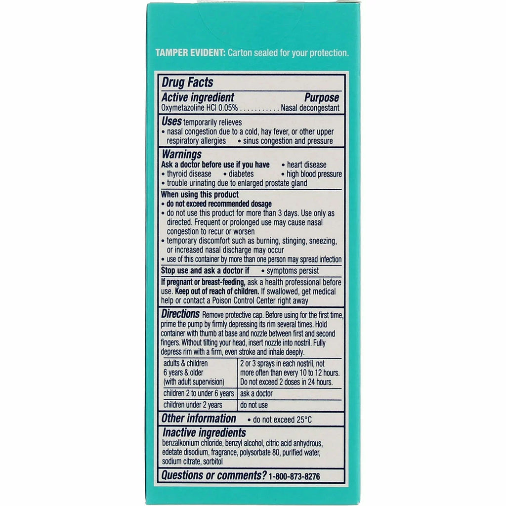 Nasal (Pack 0.50 Decongestant, Sinex Severe Vicks 4) with Ultra of Fine Mist oz Menthol