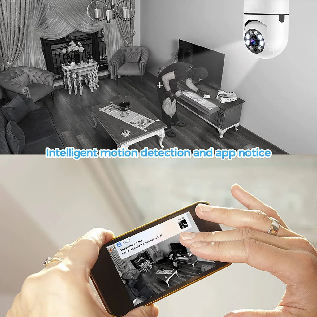 Camera Home Bulb Camera, SD PTZ2.4GHz Card Access, Light and Alarm, APP 5G Storage (Two), Cloud 360 exterior 2 Indoor Pack Wireless + Security and Motion Degree Local WiFi Detection Camera, & 32GB