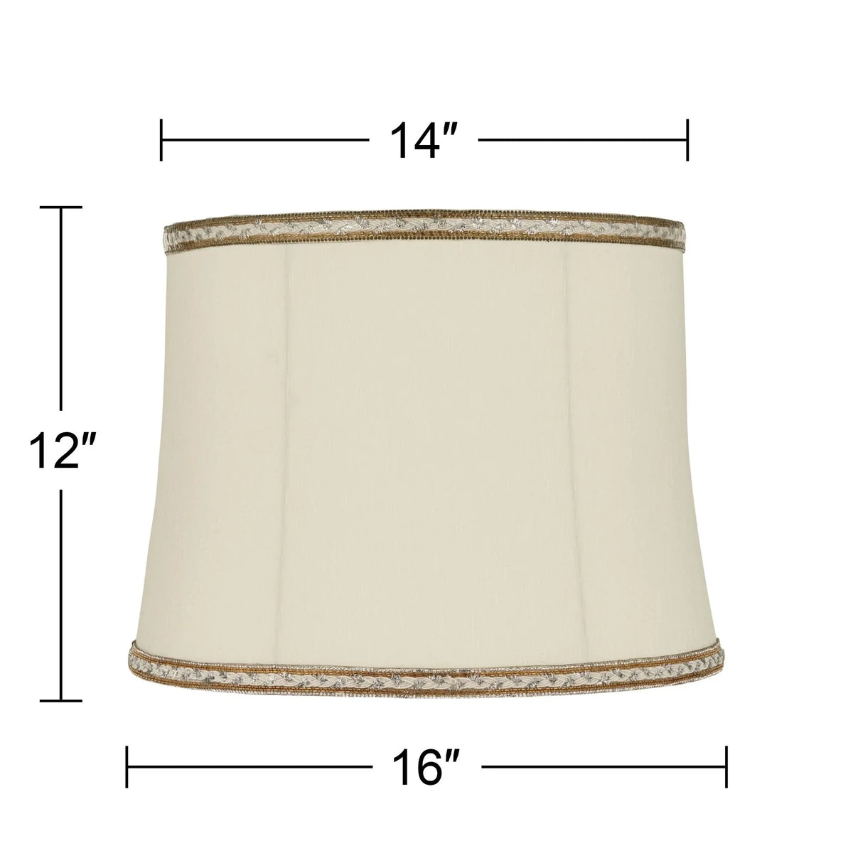 Washer and Top x Springcrest 12" Shades Drum Harp 16" Fitting Lamp Replacement High Milano Cream Medium x Finial Bottom 14"