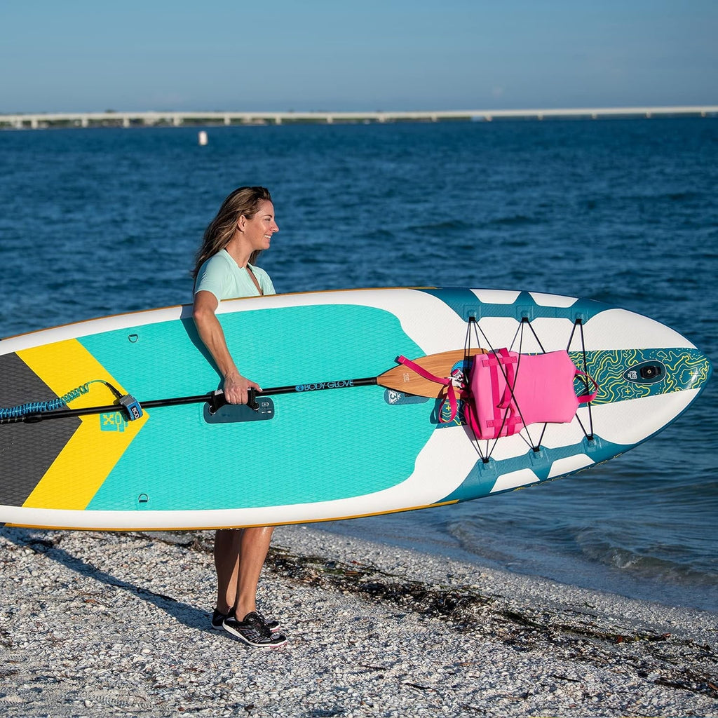 Board Stand Package, Up Cruiser Paddle Inflatable Glove Body White/Blue