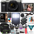 Lens Bundle with + Frame Body + + F4-5.6 with Extra Deco 28-60mm Filters Alpha + Macro Camera ILCE7CL/S Flash Lenses Kit & Full + Battery a7C Telephoto Accessories Mirrorless Gear Case 7C Silver