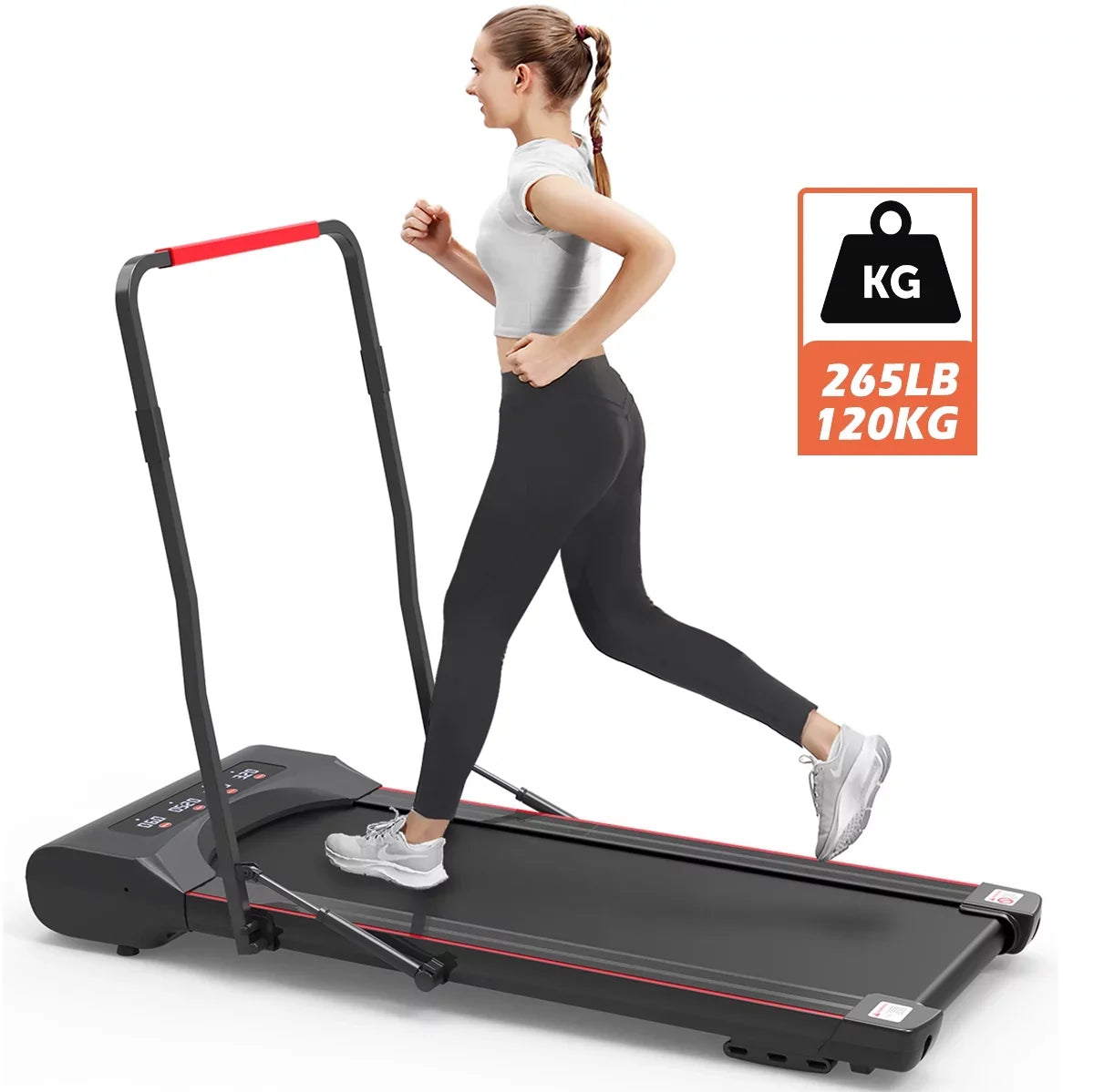 Folding Treadmill 265 Treadmill LCD with lbs. Home Display Sport Motorized 2.5HP