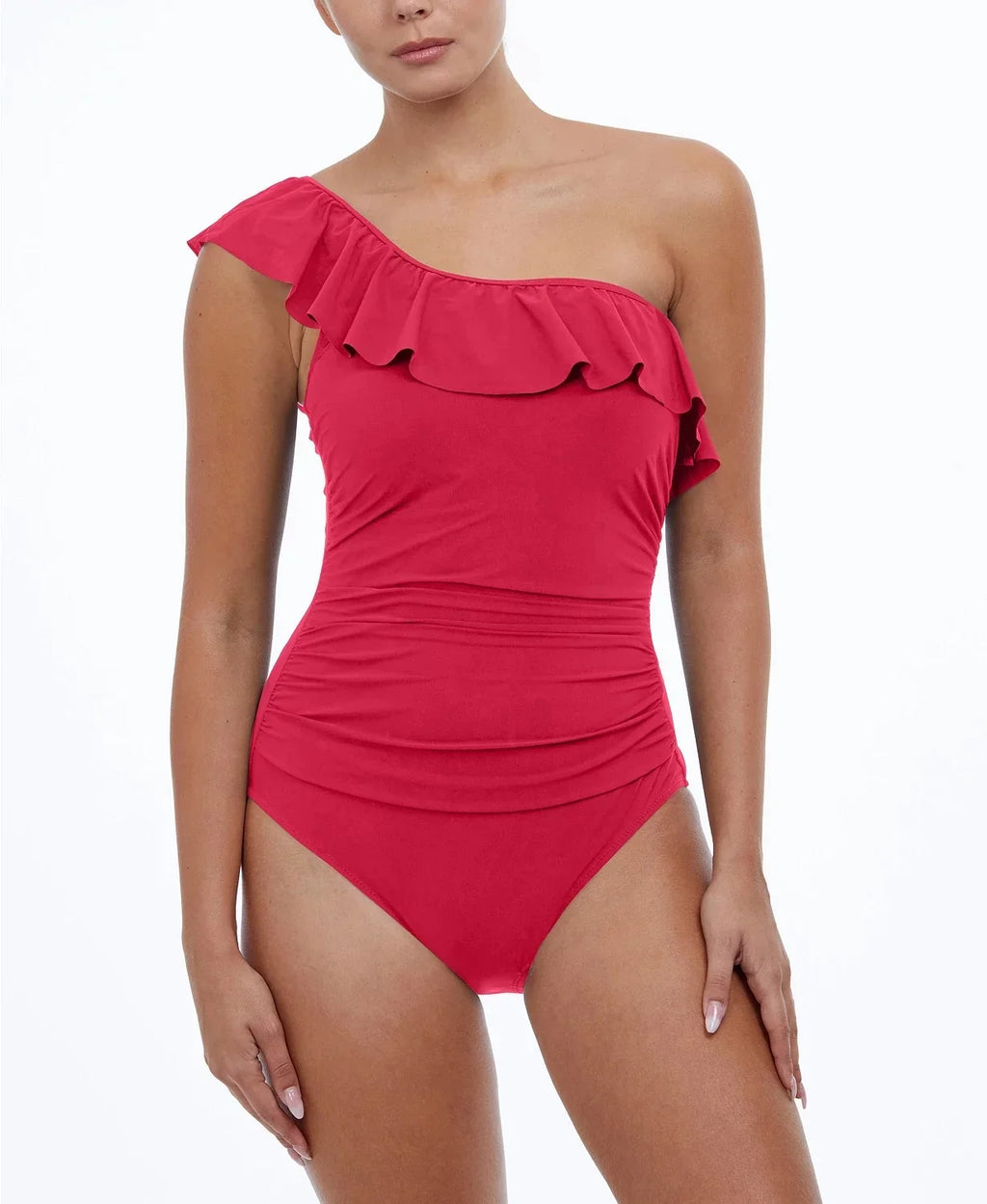 by One-Shoulder PINK US One-Piece Gottex Swimsuit, Control 10 Profile Tummy