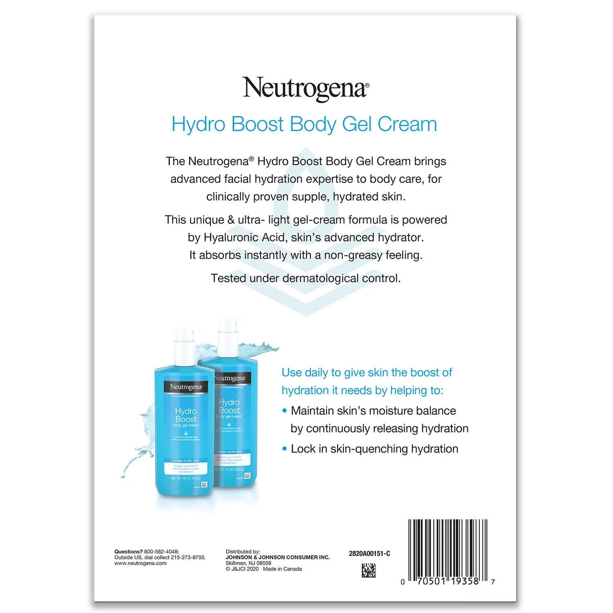 2 Hydroboost Gel Neutrogena ct. Body Cream,