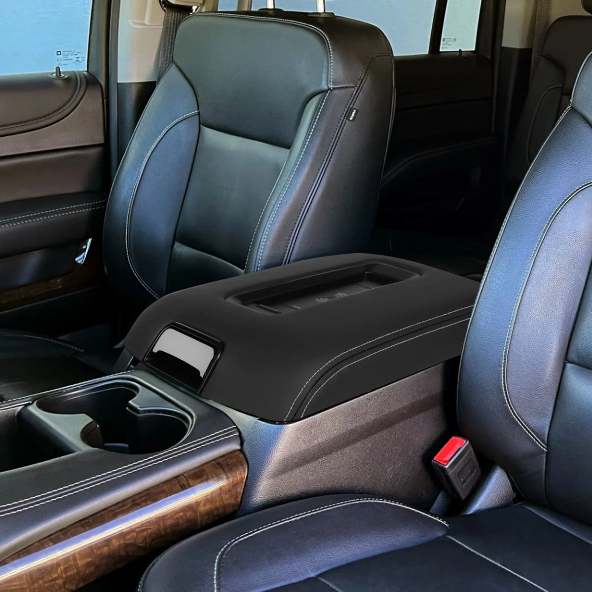 GMC Chevy Wireless GECS-011-BK Lid 2015-2020 Armrest Charger Latch For Motoring Console Center With DNA XL Yukon Suburban