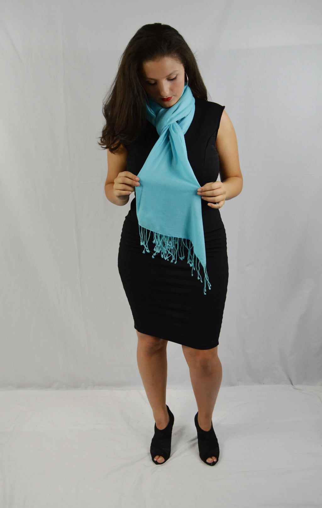 Shawl/Scarf/Scarves Shawl/Evening Shawl/Pashmina Shawl) Shawl/liquid Shawl/Light Shawl/Summer (Tiffany Pashmina Fancy weight Regular Shawl/Sheer Blue