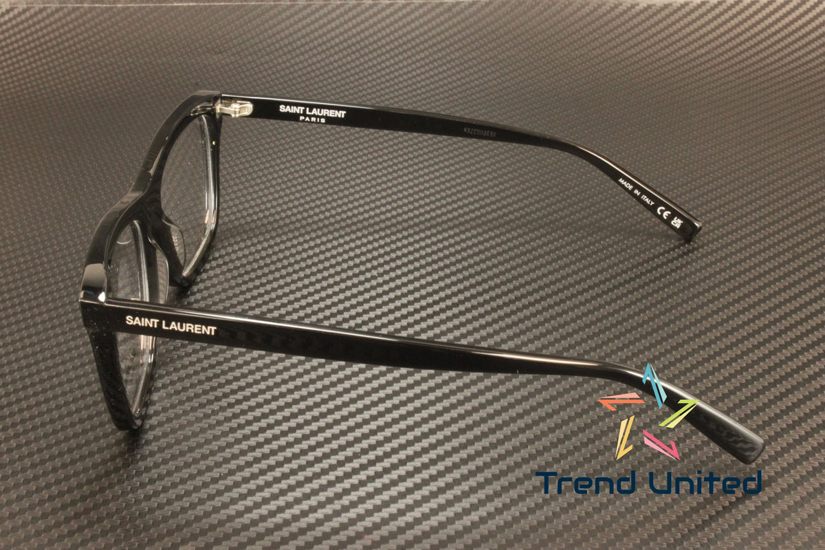 Rectangular LAURENT 001 mm 481 SL 55 Eyeglasses SAINT Men's Black Squared