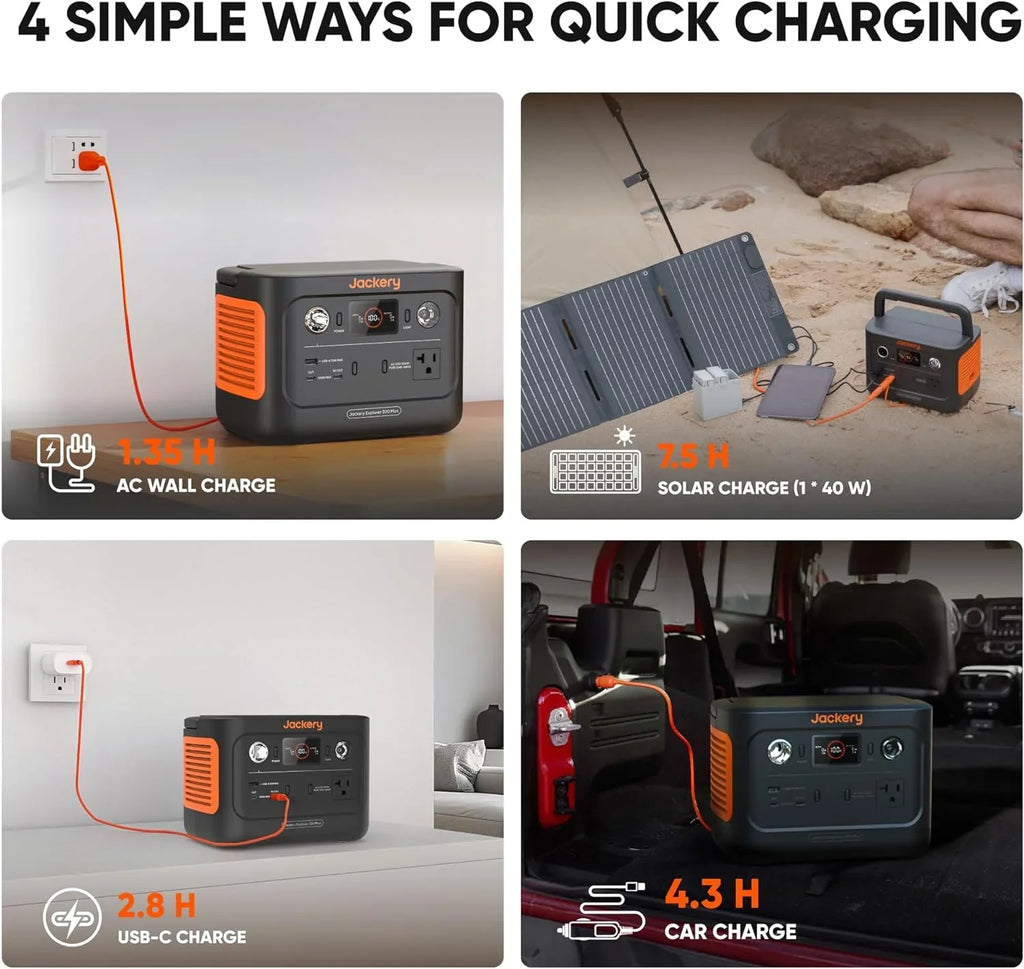 Explorer Panel Generator Station, Not for Power 288Wh Outdoors, 300 Jackery Battery, and Portable Camping, Traveling, LiFePO4 Restored Included) (Solar Plus RV, (Refurbished) Solar Emergencies Backup