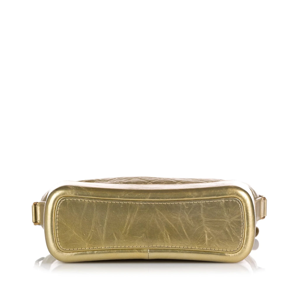 Unisex Hobo Leather Lambskin (Good) Bag Pre-Owned Shoulder Medium Authenticated Gold Gabrielle