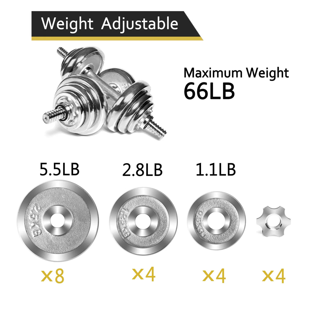 30KG Bar Adjustable Set Weights Fitness Weight Dumbbell Bodybuilding Training for Lifting
