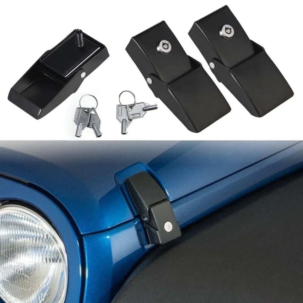 Stylish Locking Materials & - - Jeep Latch JK for JKU - Kit Hood Jahy2Tech Wrangler Pins Installation Strong High-grade Easy