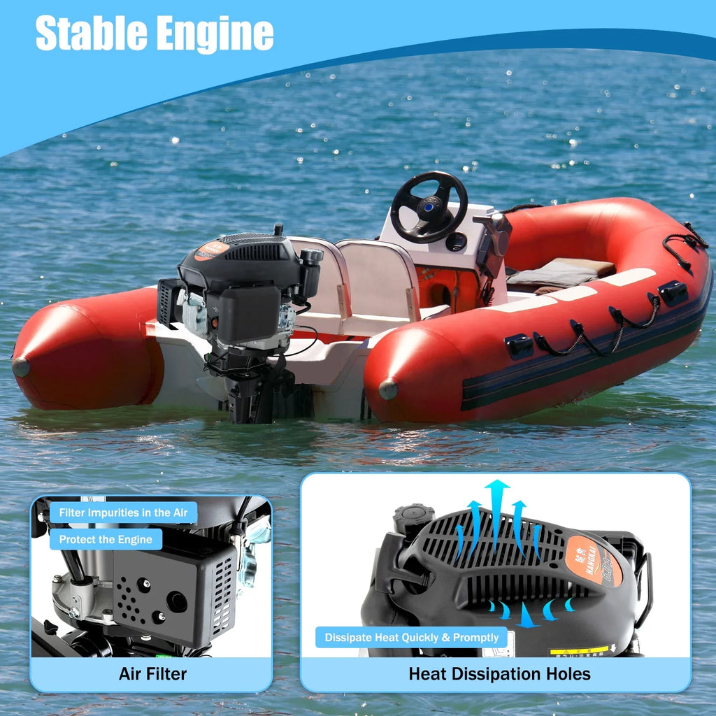 System Cooling Engine Engine 1:1.5 with Motor Air Shaft Fichiouy CDI Boat 6 liquid Stroke Tiller Outboard 2500rpm Cooling Air 4 HP