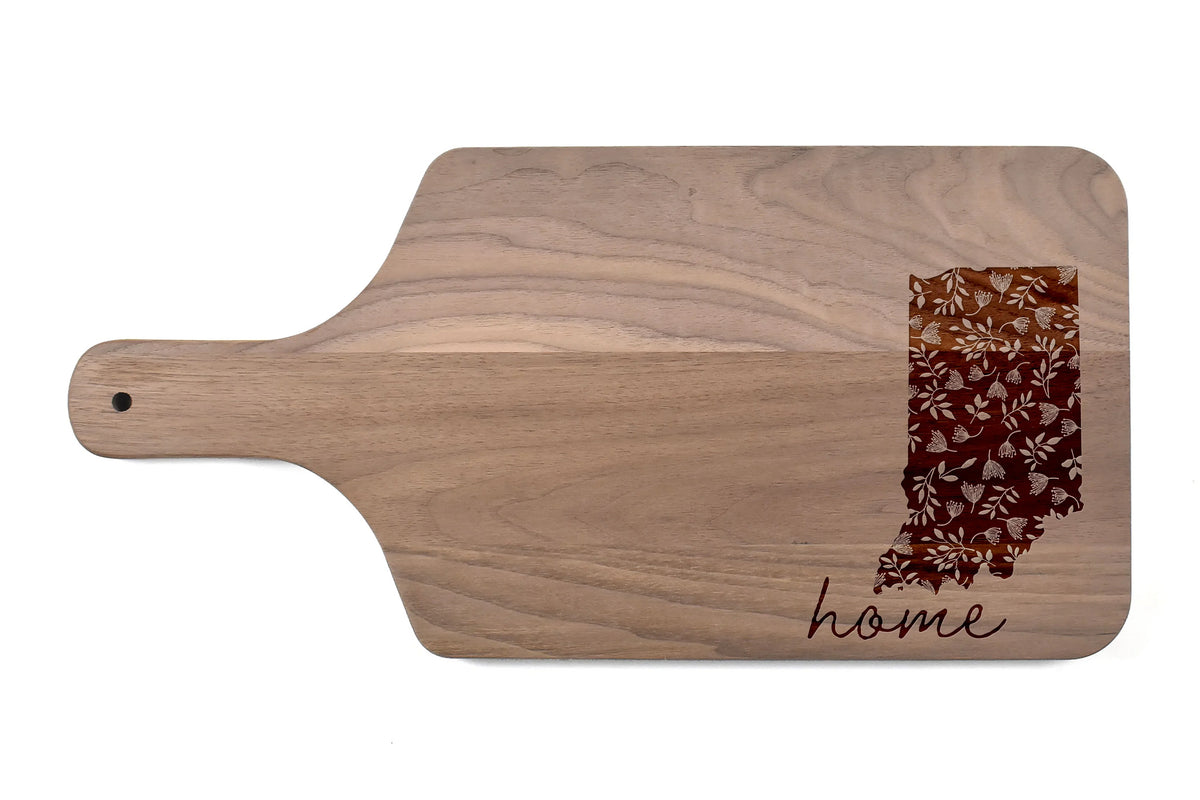 Paddle Board 8 Walnut 17 Cutting Products - State Home Indiana x Floral Creative