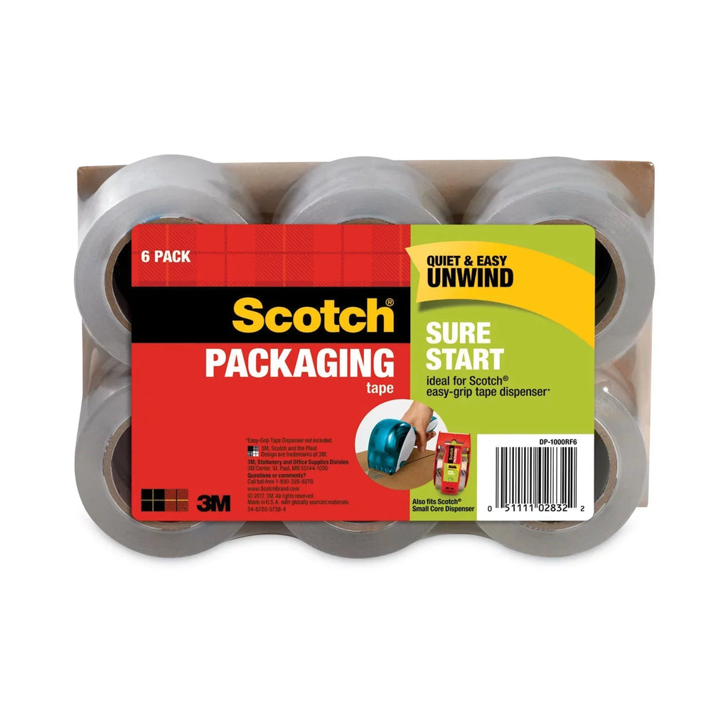 Clear, x ft, DP1000 Core, Tape for 1.5\\" Start 75 1.88\\" 6/Pack Sure Packaging Scotch Dispensers, 1PC