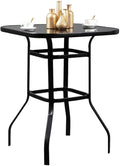 Bar Table Porch Bistro Shape Finish Metal Marlowe Glass Squire