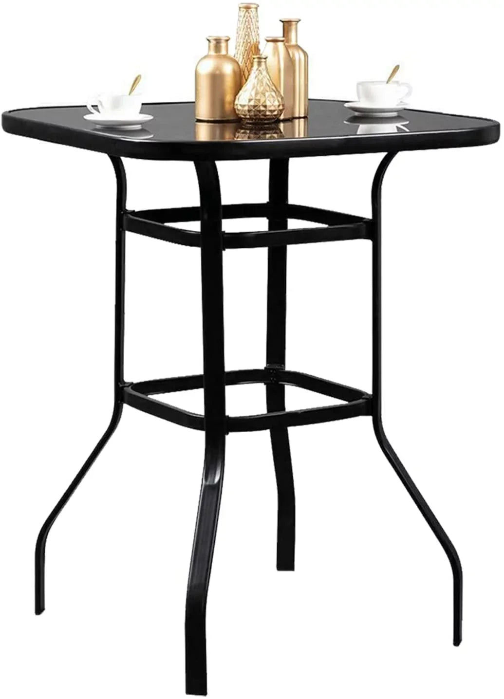 Bar Table Porch Bistro Shape Finish Metal Marlowe Glass Squire