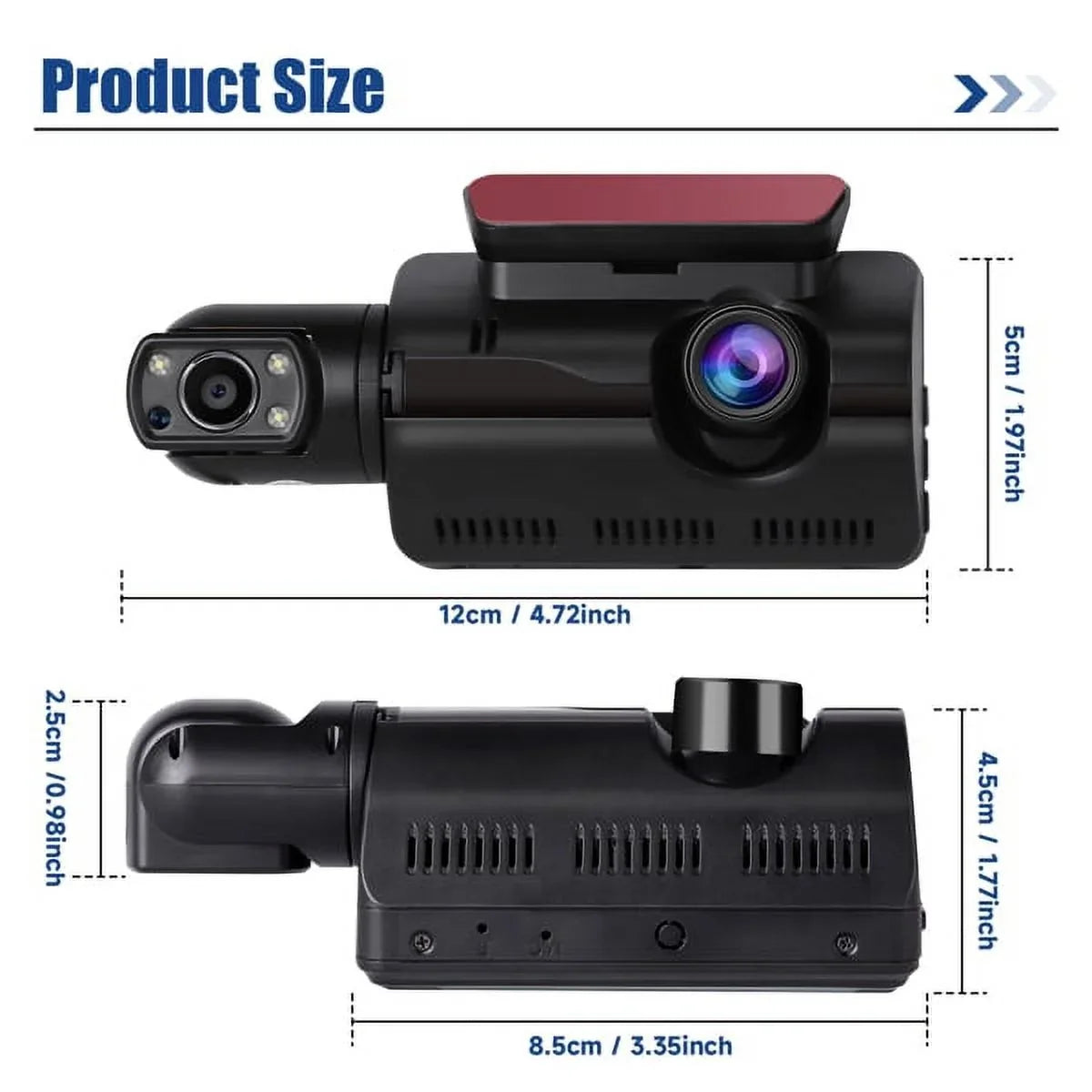Camera Recording, Vision Dash 170° G-Sensor Night Rear, Front and Loop Wide Angle, 1080P Dash Cam SYTHERS