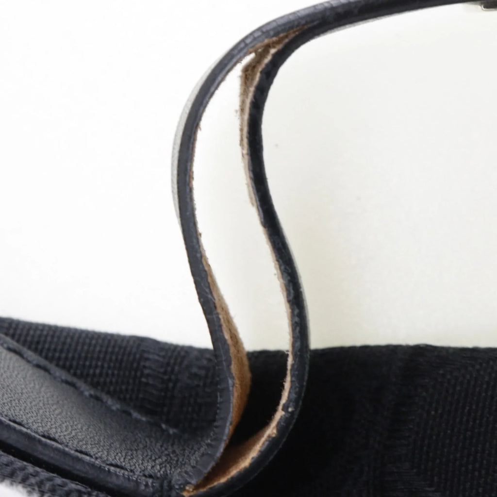 x Gancini Ferragamo Black 2779 Pre-Owned Leather Canvas (Fair) Bag Salvatore One Ladies AB-21 Shoulder