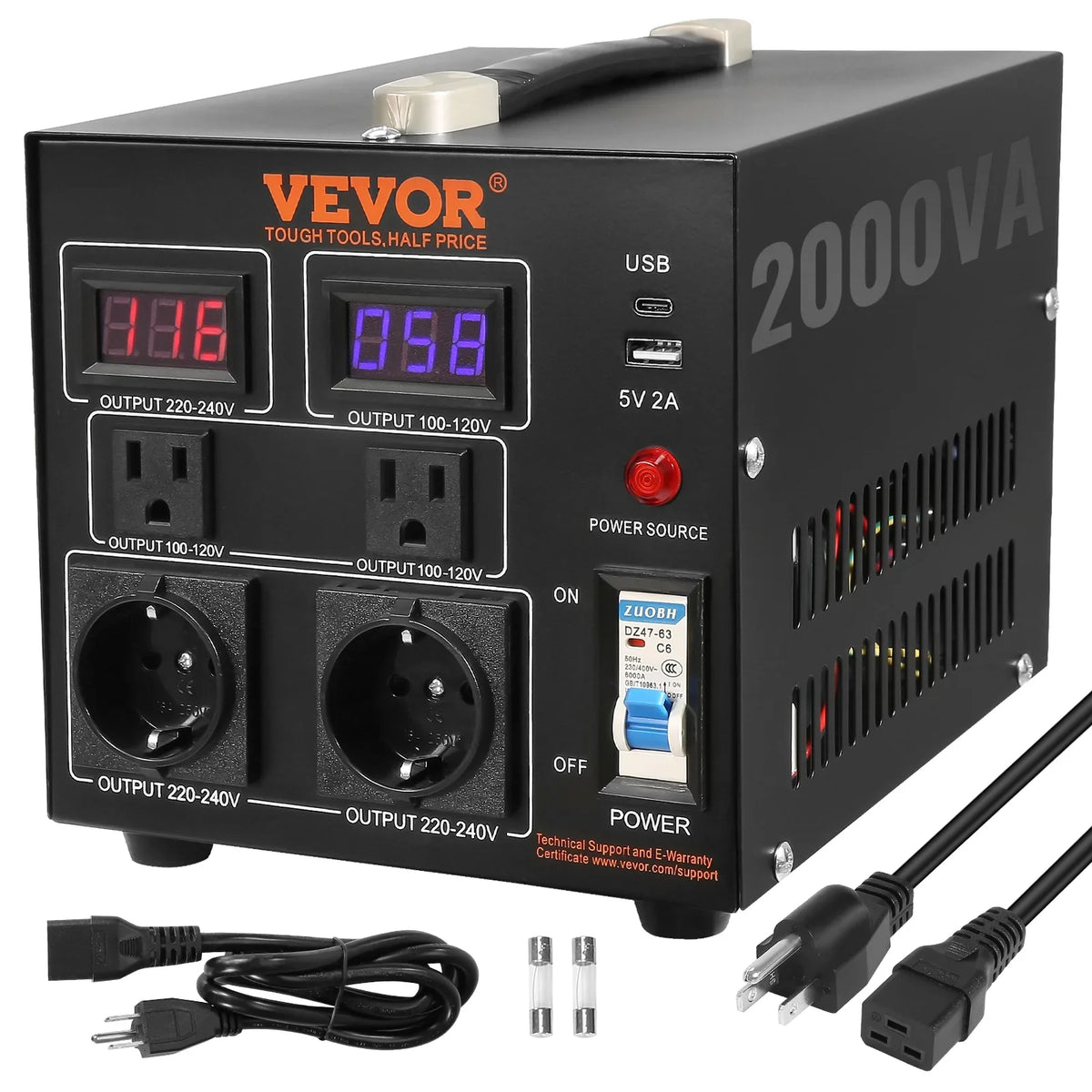 BENTISM CE Converter 220V-110V 2000W Transformer Step Up/Down Voltage /110V-220V