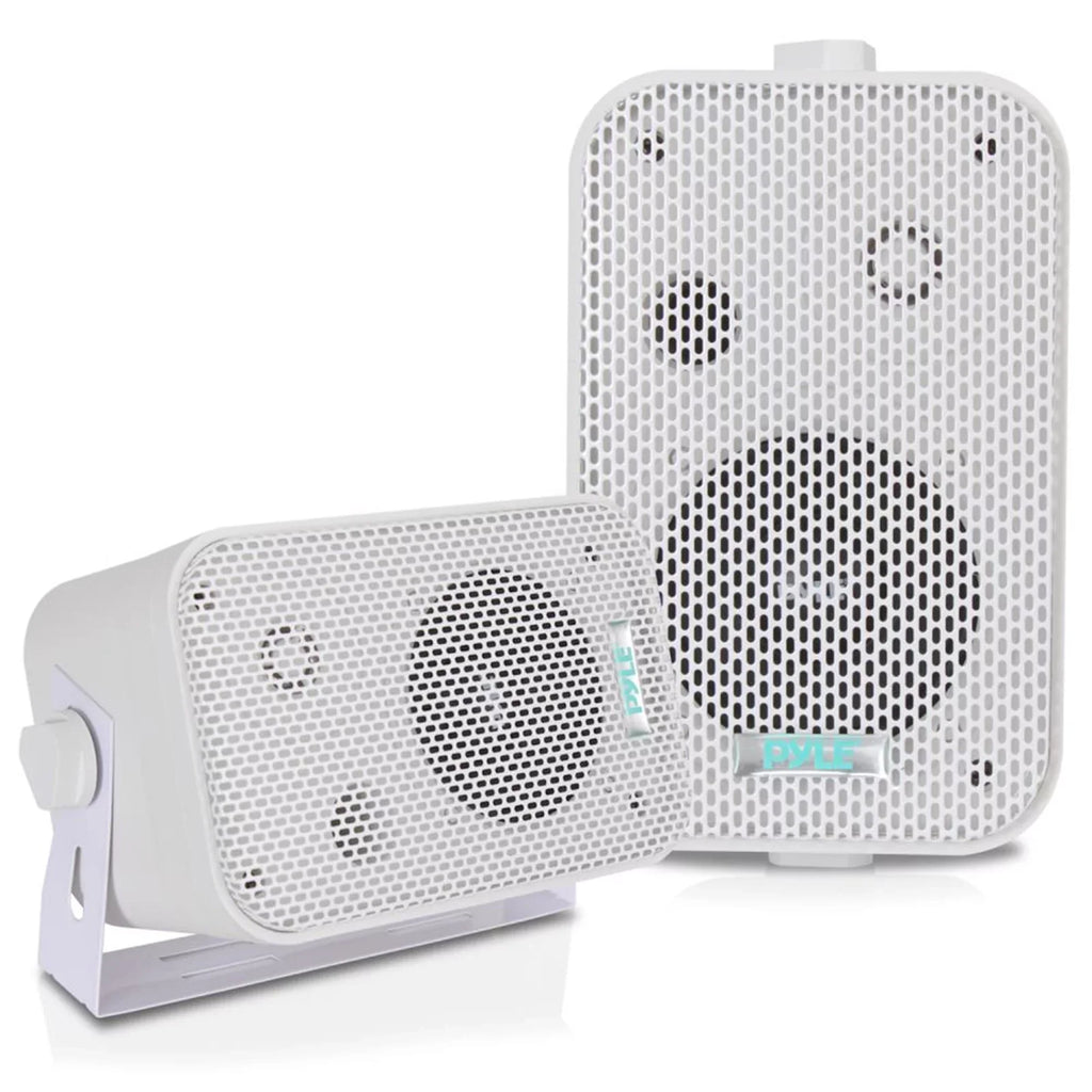 Speakers, Feet Compact 200W System Gauge 50 FM Theater Bundle Receiver Combo with Amplifier Waterproof 300W Wire Speaker Pyle 16 Radio USB White 4x Bluetooth Wireless Indoor/exterior Home 3.5"
