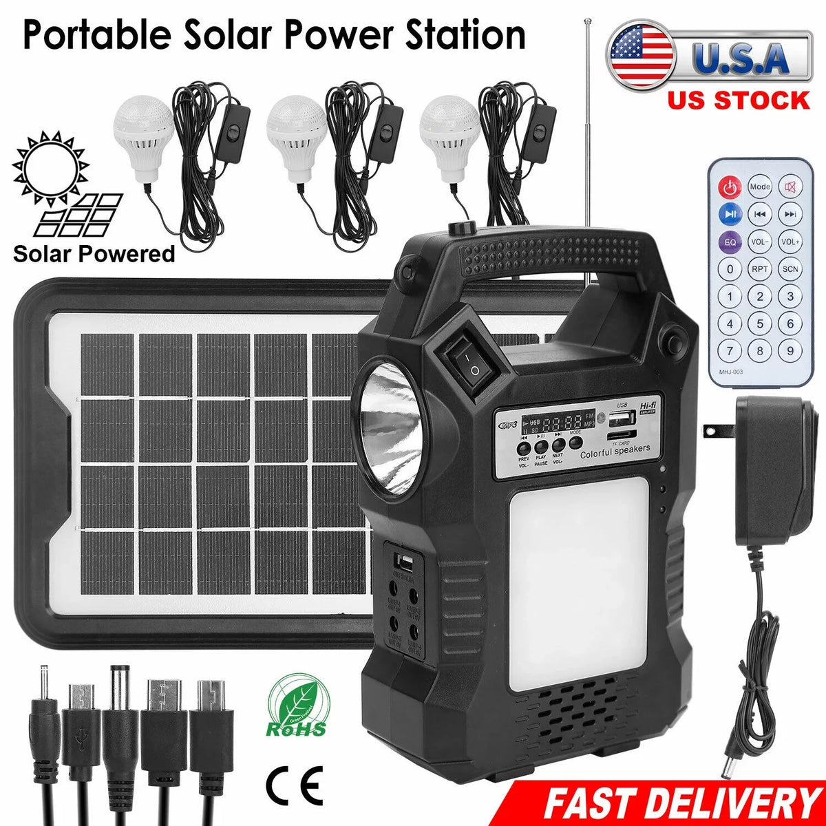 Flashlight for Portable Station, Generator, Charge, Way Panel with Dual Rechargeable Bank Power Bulbs 3 Powered DFITO Solar Solar Hiking To LED Camping Emergency Solar