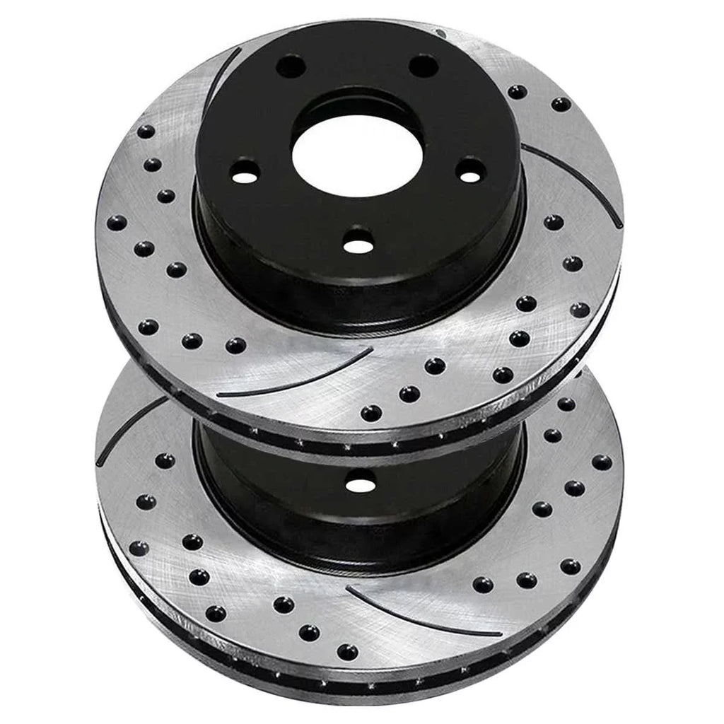 Pair Caliber Front Drilled Mitsubishi 2007-2010 1.8L 2011 FWD 2008-2017 of Dodge 2012 2.0L Brake Slotted and Lancer for AWD Passenger Rotors Replacement 2 Black AutoShack Driver PR63039LR 2.4L Side