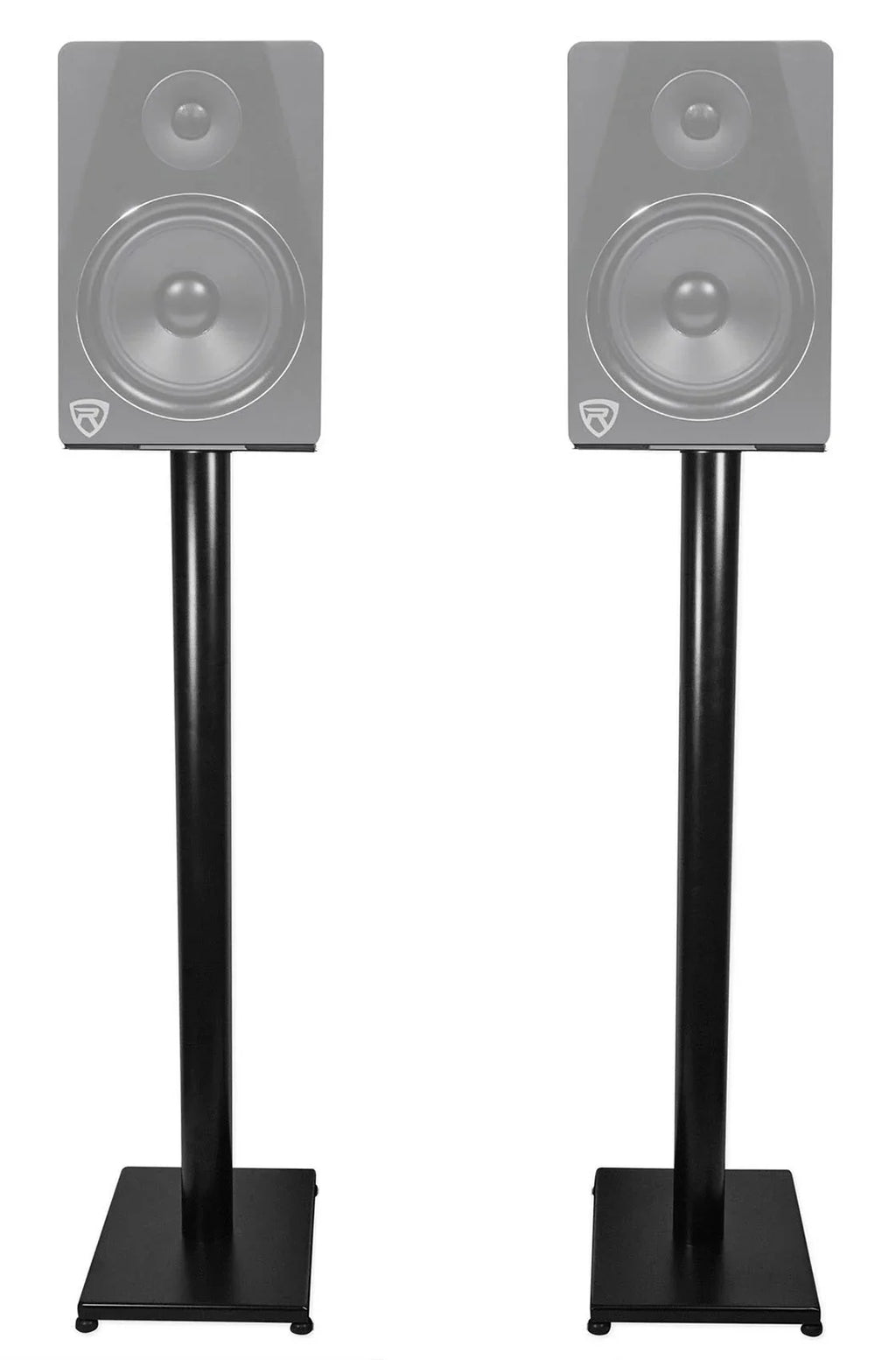 37" Steel Bookshelf / Studio Pair Rockville Monitor RS37B Speaker Stands Black in