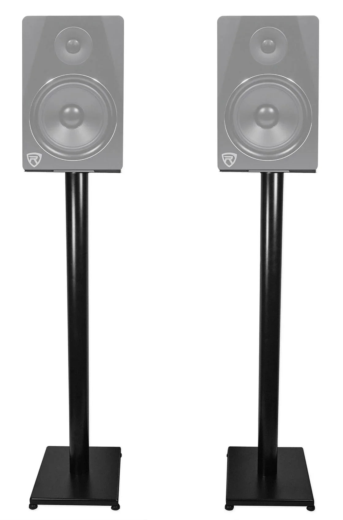 37" Steel Bookshelf / Studio Pair Rockville Monitor RS37B Speaker Stands Black in