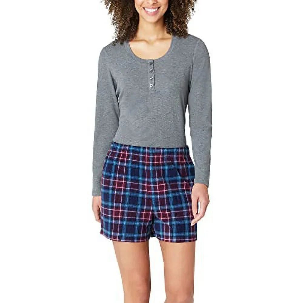 Large) 3-Piece Knit Waffle Eddie Set (Gray, Bauer Women's Pajama