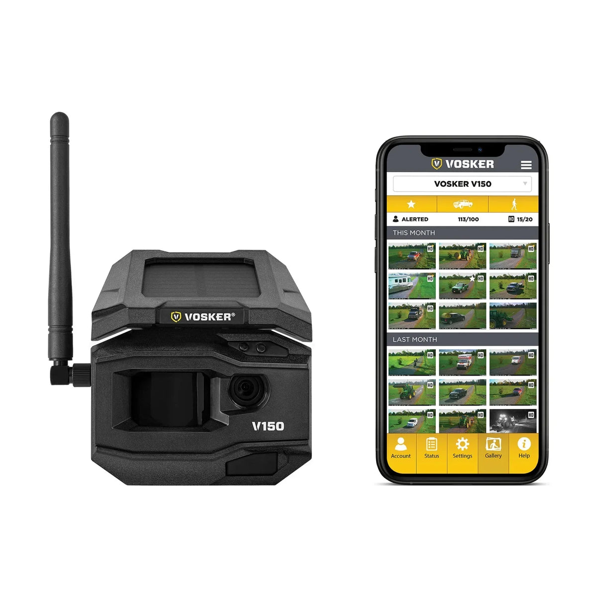 Wide Security LTE (US Cellular 1202 V150 exterior Solar-Powered Network) VOSKER Camera Nation