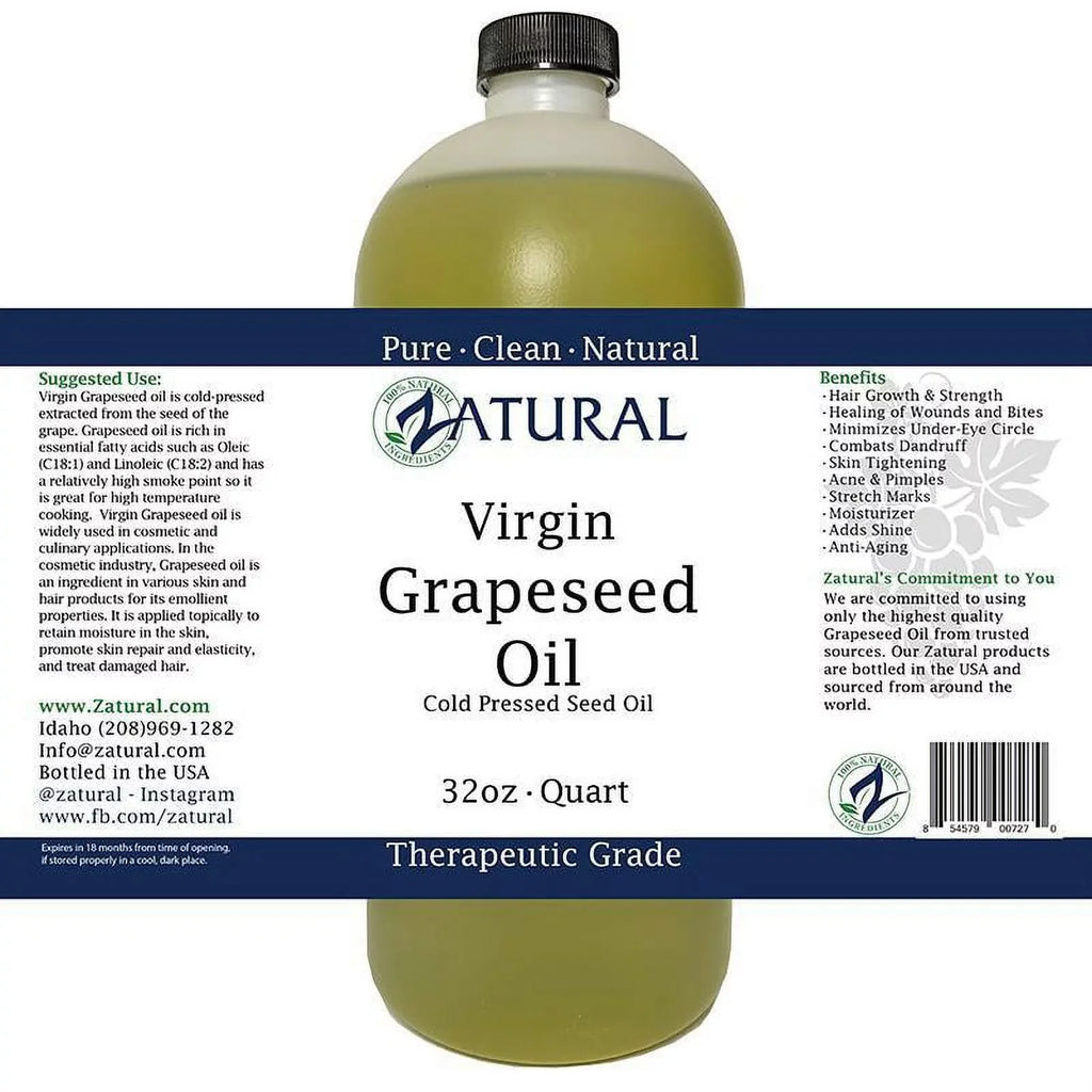 Virgin, (1 Seed Gallon)) 100% Ounce Pure Grape Undiluted, Pressed, GrapeSeed Oil-Cold (128 Oil