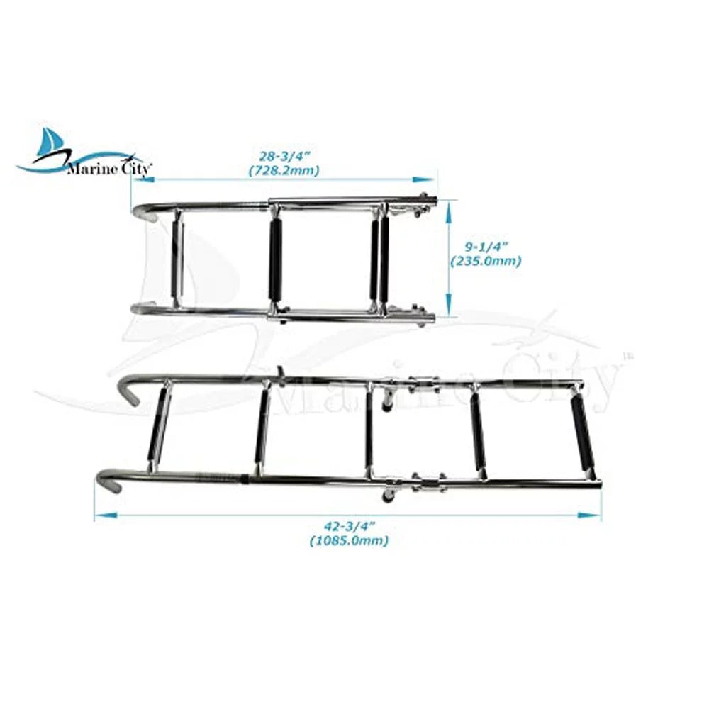 Boarding Steel Foldable Stainless Ladder Marine Boat City Marine 3+2 Yacht Steps Grade