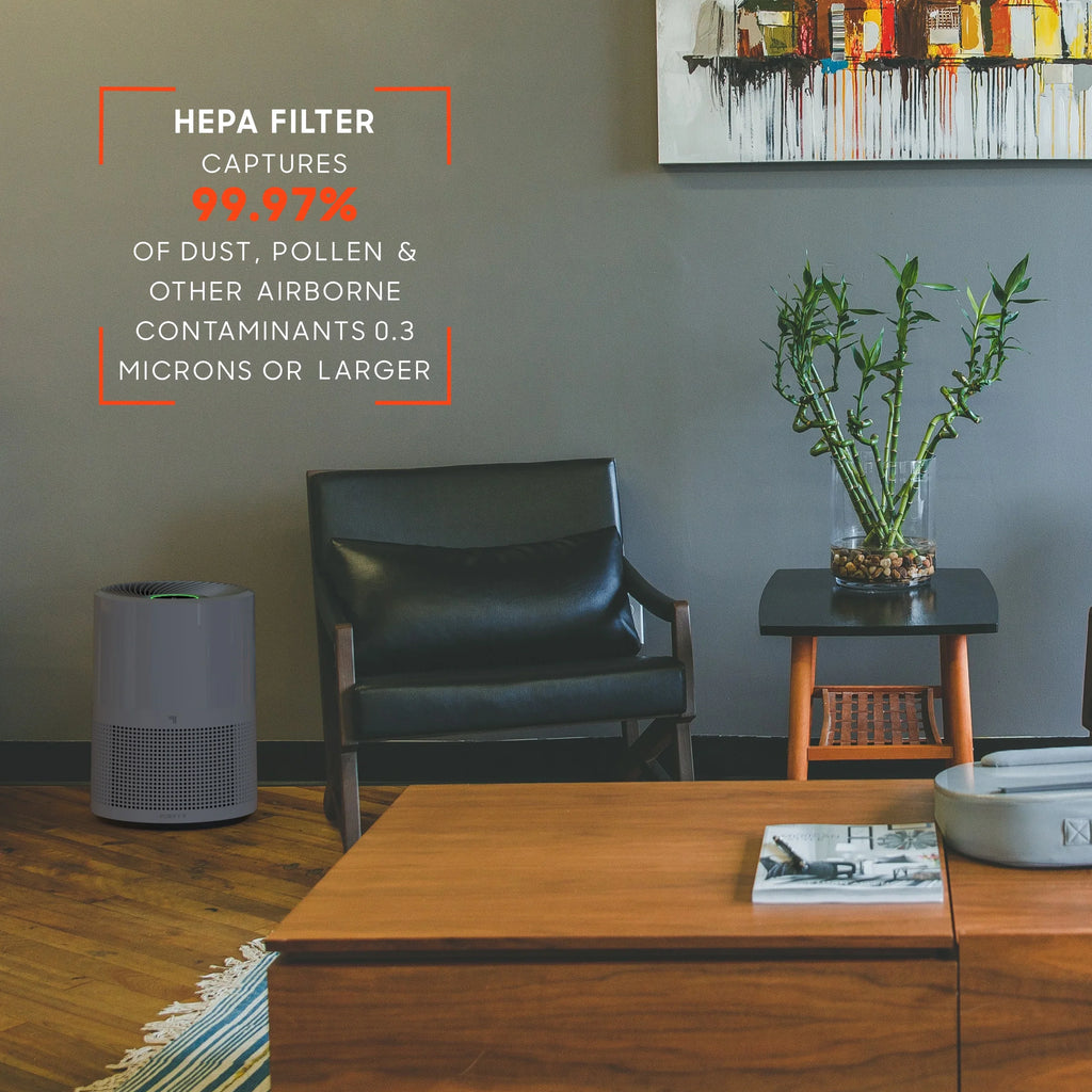 True Gray Sharper Ft., Covers Air up Purifier, to (New) Sq. HEPA 350 Image
