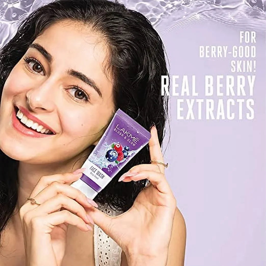 LAKMÃ Berries With 100 & Extracts G Wash Gel Glow Smash Face Berry Blush