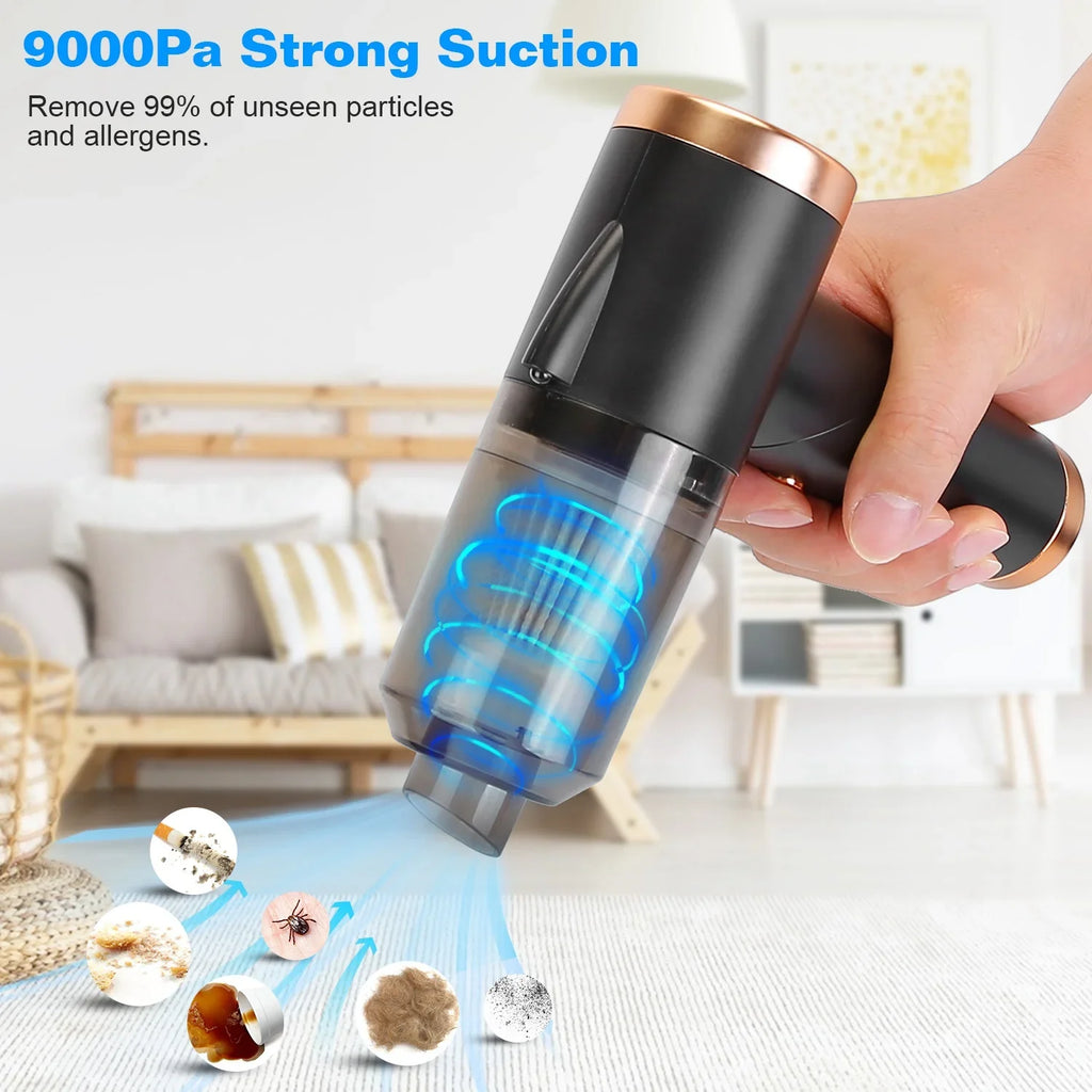 Cleaner Black Searchlight, Cyclone Vacuum with 120W Handheld Cordless, Electric Vacuum Car Cleaner