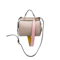 Leather Melie Color-bock Bone Multi Bianco Satchel, Vegan Noelle