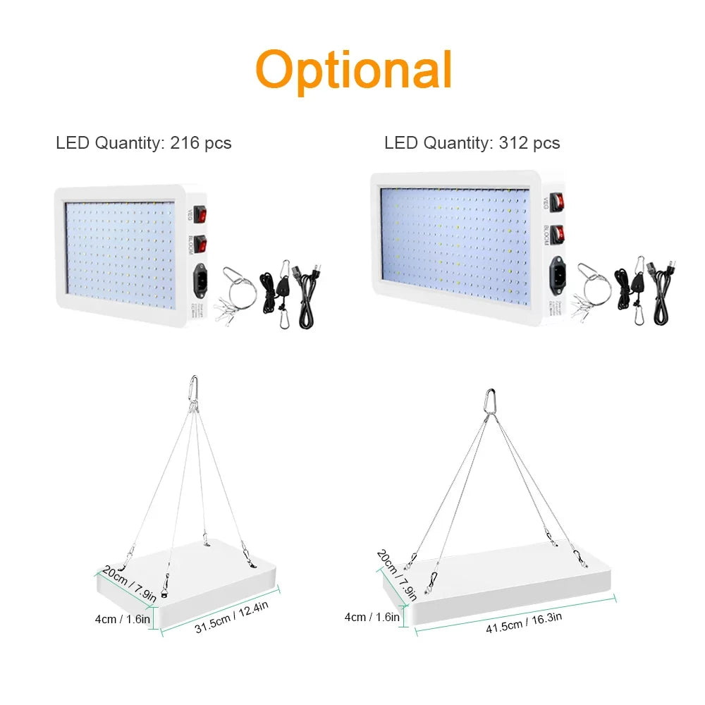 Ideal IP65 Switch Greenhouse Grow Aibecy Seedlings Spectrum 2000W Dual for Waterproof for Full Light Plants LED Indoor Flowers
